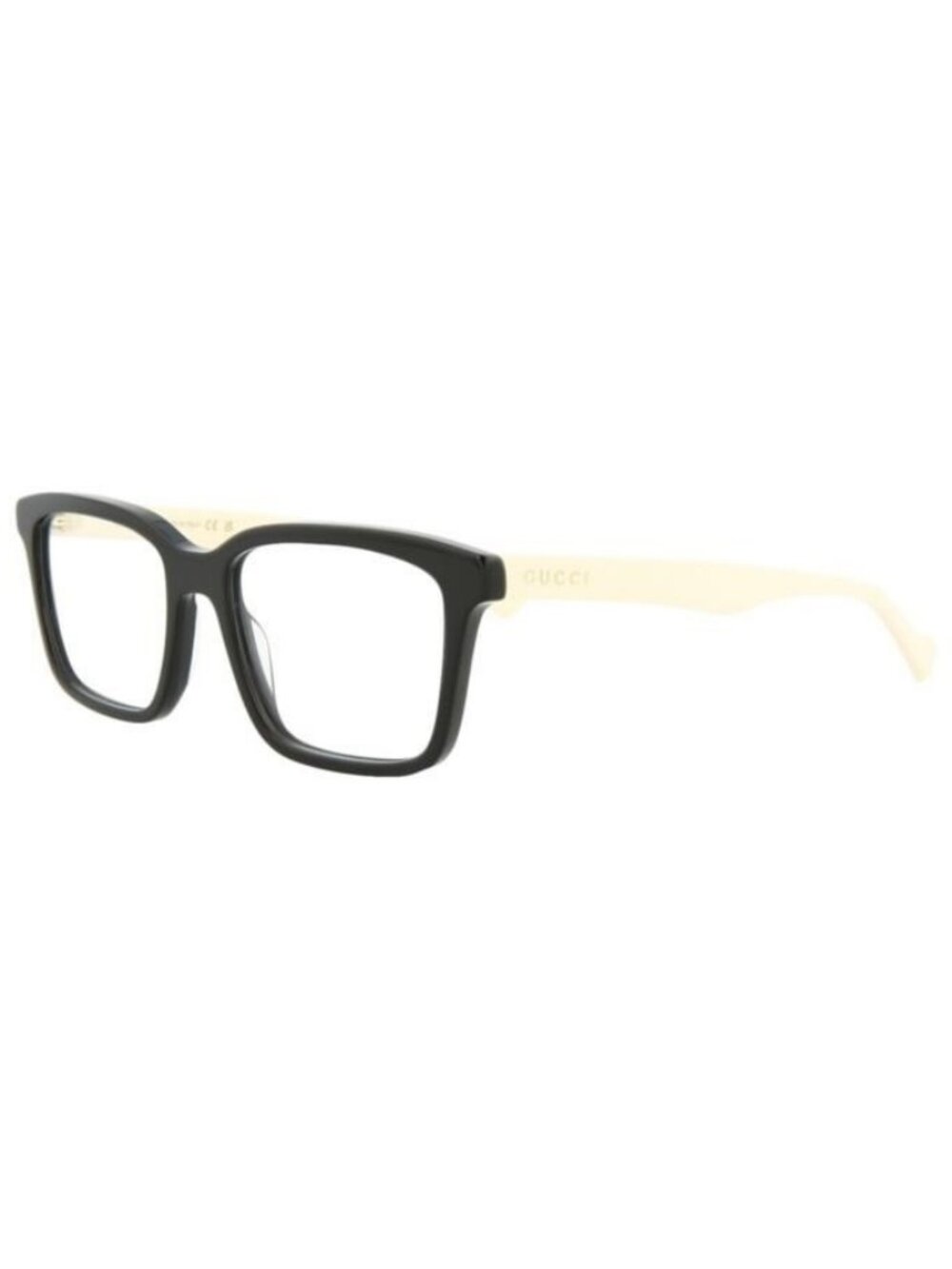 New Gucci Mens Square/Rectangle Black White Transparent Fashion Designer Eyeglas